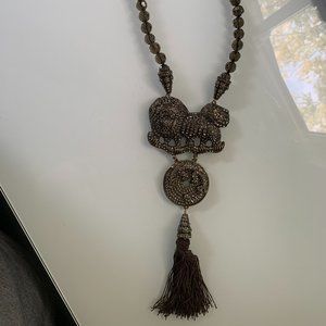 Heidi Daus Grand Fudog Beaded Crystal Tassel Drop